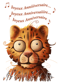 Anniversaire joyeux avec un petit tigre